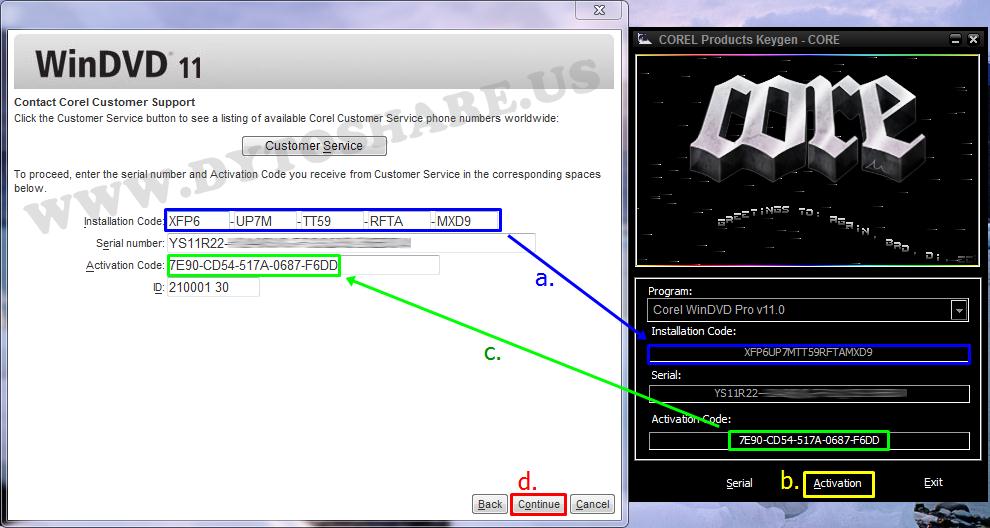 code dari windvd ke keygen lalu klik activation setelah itu copy ...