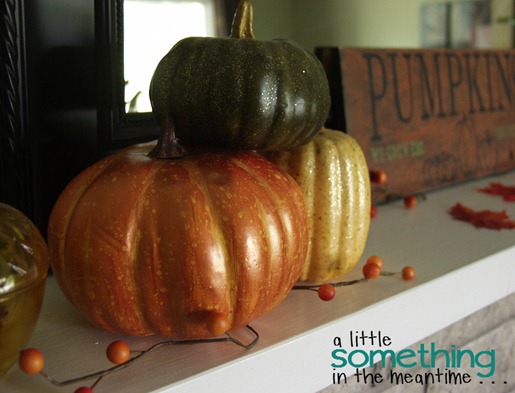 Fall 2012 Mantel - Left Side Pumpkins 1