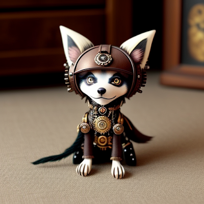 Steampunk Wolf Statue Miniature 3D amazingwallpapersa blogspot com (1)