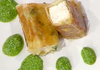 Spada croccante con pesto di rucola