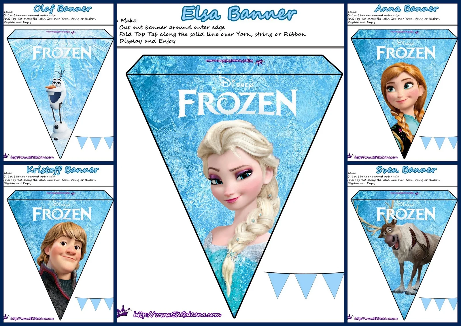 Banderines de Frozen Gratis.