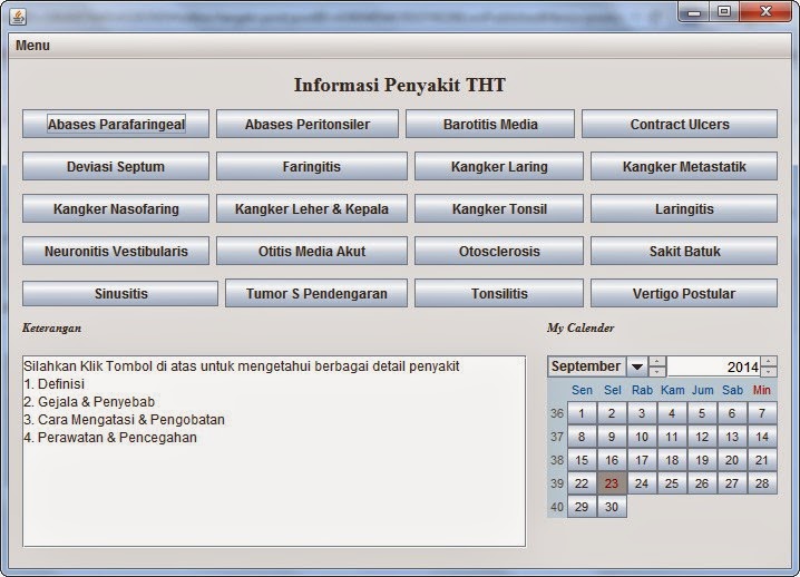 Program Sistem Pakar Diagnosa Penyakit THT Java Netbeans 