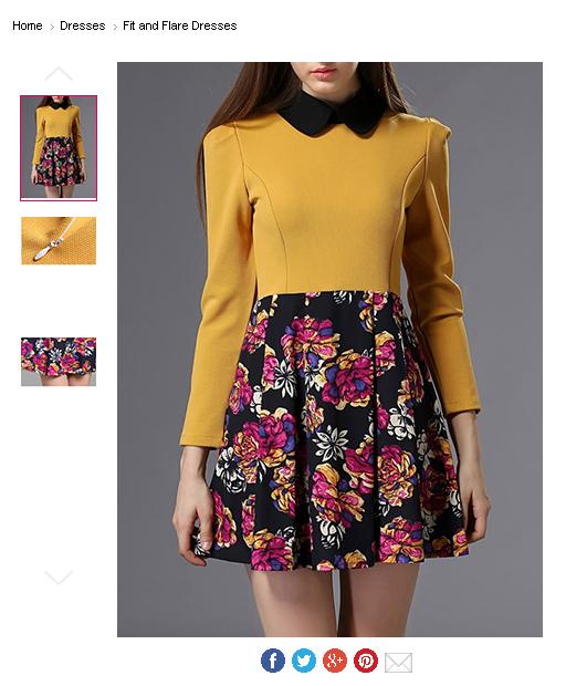 Brown And Teal Dress - Store Clearance Sales
