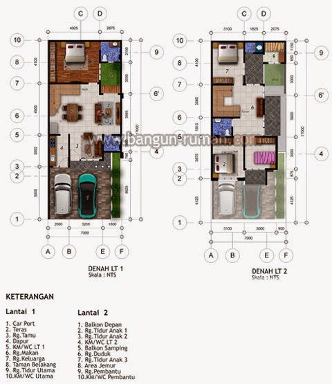  Desain  Rumah  Minimalis  2  Lantai Untuk Lebar  Tanah 7 Meter  