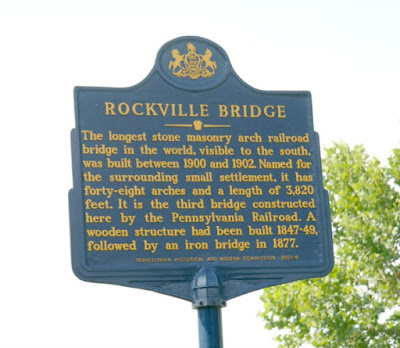 Historical Marker for the Rockville Bridge in Harrisburg Pennsylvania