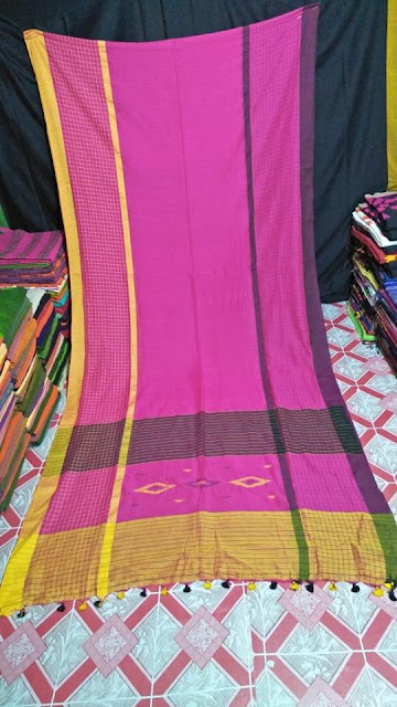 Khadi Jamdani Checks Saree 