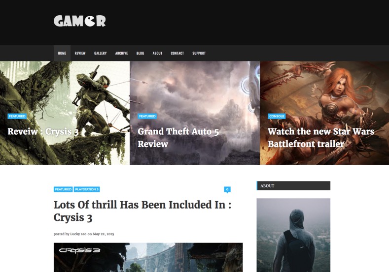 Gamer Blogger Template