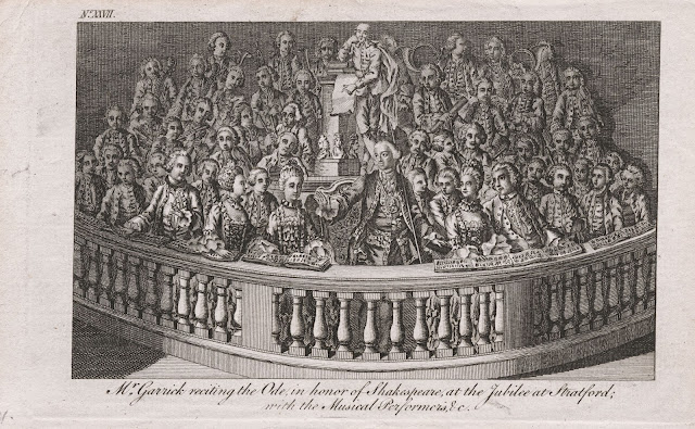 Mr Garrick reciting the Ode in honour of Shakespeare at the Jubilee at Stratford [London, 1769]. From the collections of the Lewis Walpole Library,