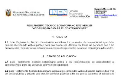 Reglamento Técnico Ecuatoriano RTE INEN 288