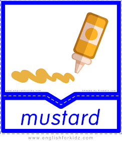 Mustard - English food flashcards for ESL students