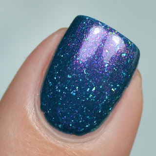 teal polish with aurora shimmer