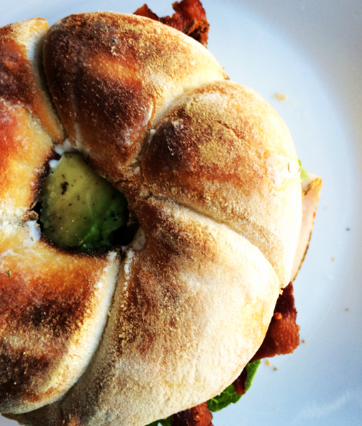 Turkey Bacon Avocado Club with Dill Sauce