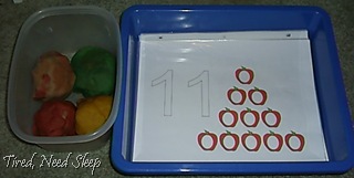 Play dough and number mats