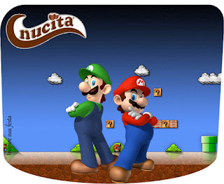 Etiqueta Nucita de Fiesta de Super Mario Bros para Imprimir Gratis.