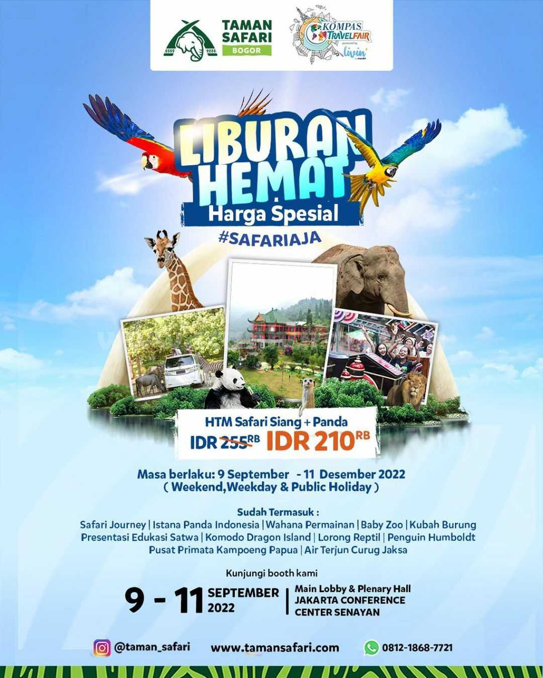 Promo TAMAN SAFARI Harga Spesial Tiket Masuk September 2022