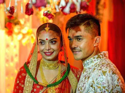 Sunil Chhetri and Sonam Bhattacharya wedding images