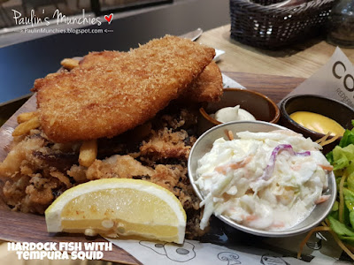 Fried hardock fish with tempura squid - Collin's at Northpoint City - Paulin's Munchies