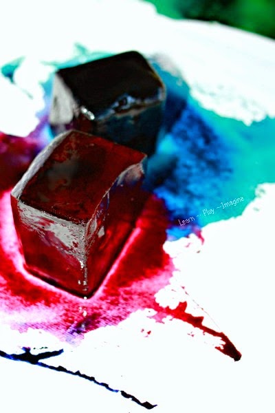 Color mixing with watercolor ice - art and science to help you keep cool this summer!