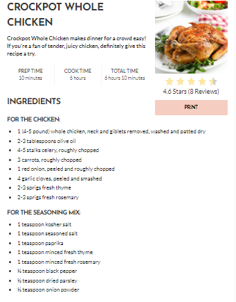 Crockpot Whole Chicken