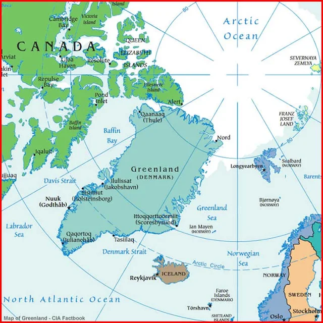 Gambar Peta Greenland dan Laut Arktik