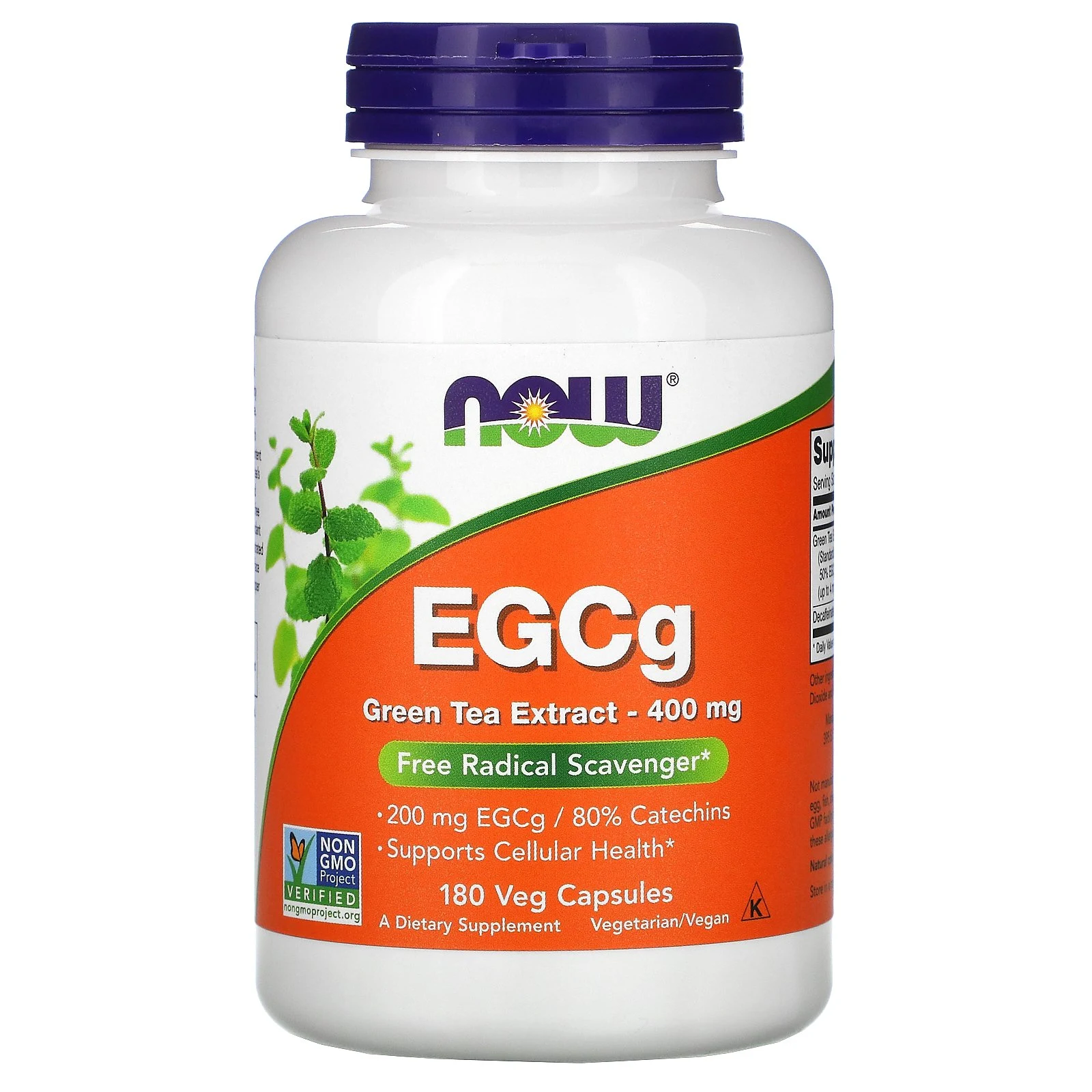 Now Foods, EGCg, экстракт зеленого чая, 400 мг, 180 растительных капсул
