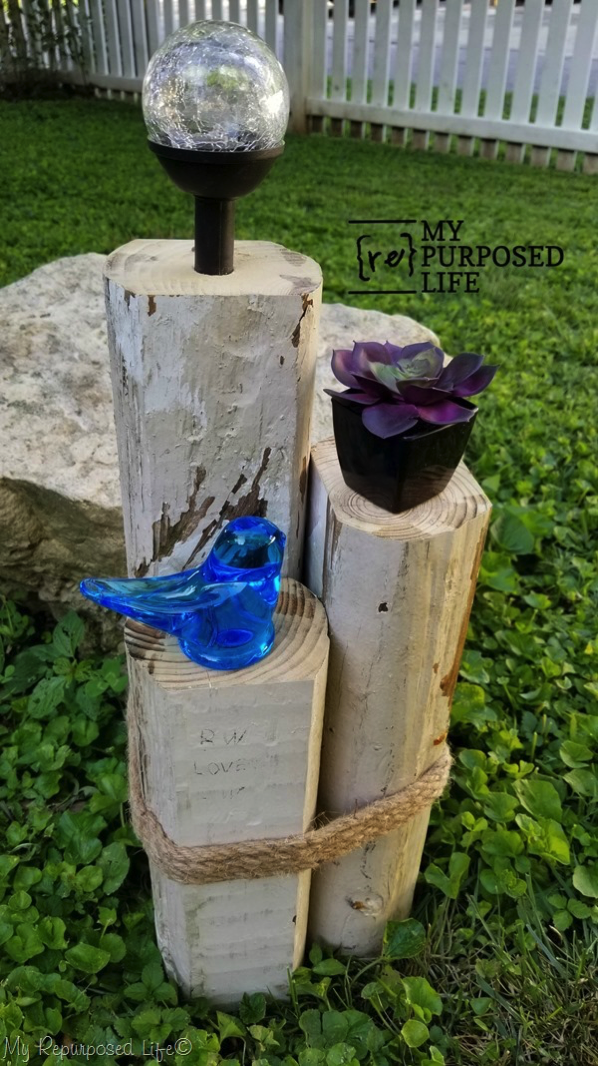 wooden post lamp