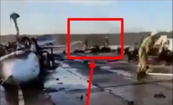 З'явилось відео з наслідками удару по авіабазі у Новофедорівці