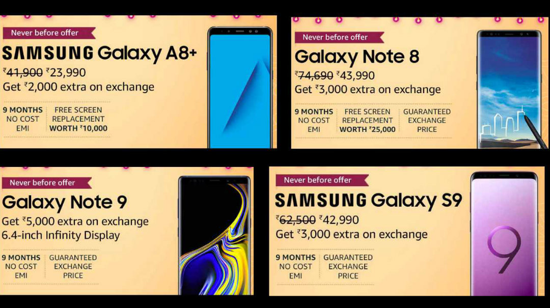 Latest Offers On Samsung Mobiles On Amazon Great Indian Sale at Best Prices