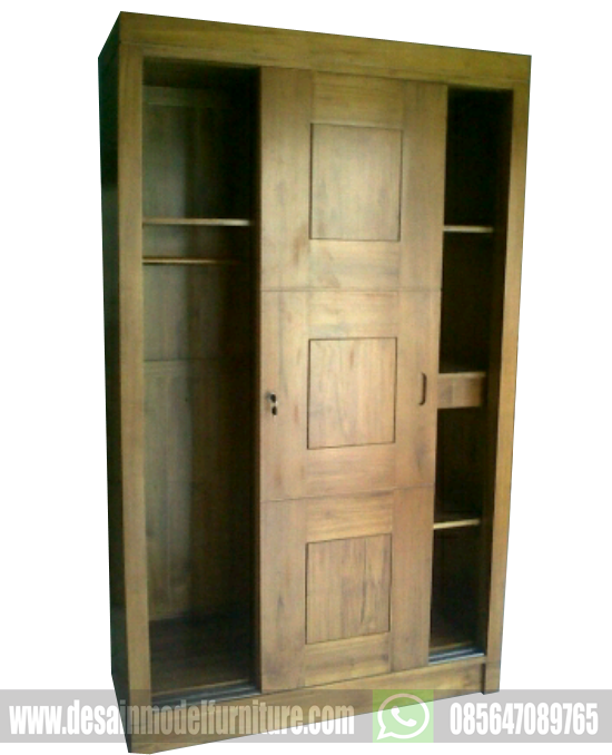  harga  lemari  pakaian  minimalis kayu jati  2  pintu  sliding  