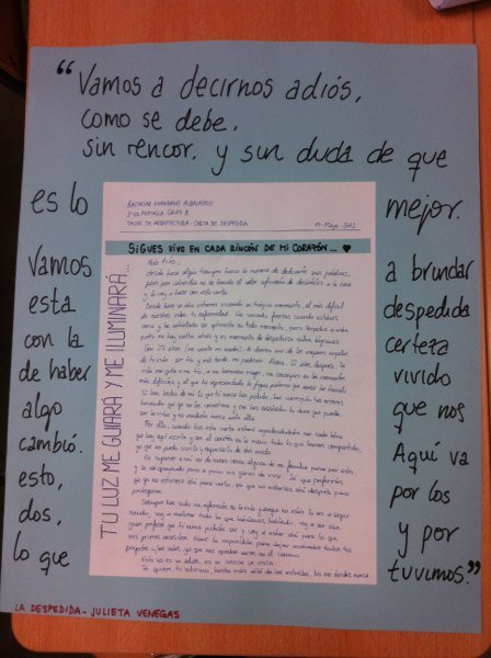 Cartas de despedida  El aula como lugar de reflexión