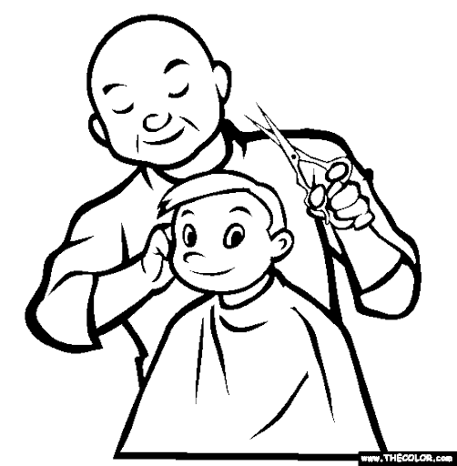 Ilustrasi tukang potong rambut