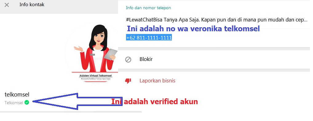 Panduan WA veronica telkomsel langkah 1