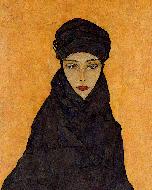 Portrait of Women, in the style of Egon Schiele