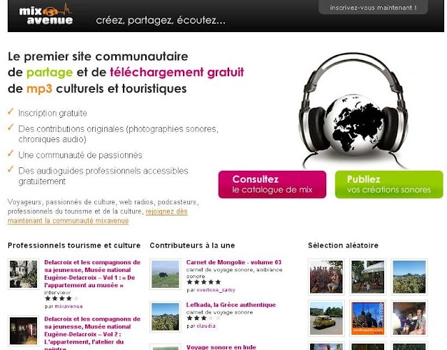 Le site du jour : Mixavenue : promenades audio à la mode Web 2.0