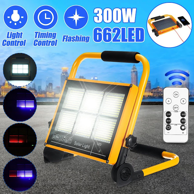 300W LED Solar Flood Light 2835 White Light Flood Outdoor Garden Lamp 