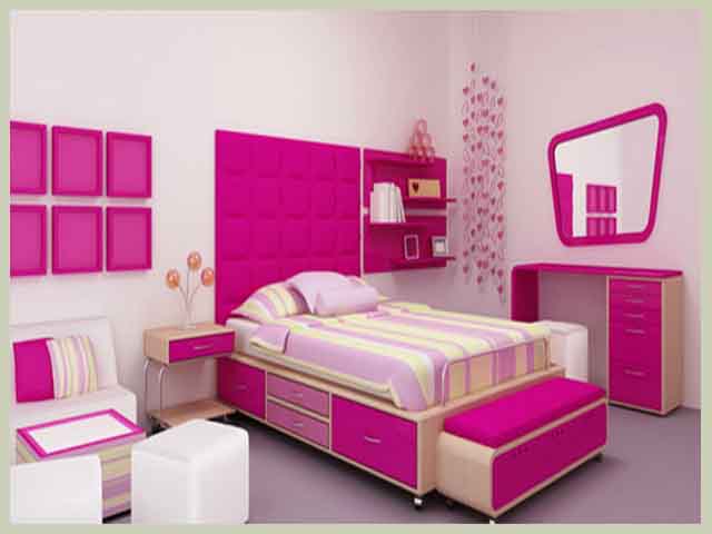 Kamar Tidur Anak Perempuan Minimalis Warna Pink