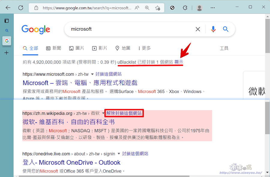 uBlacklist 讓Google、Bing搜尋結果隱藏特定網站