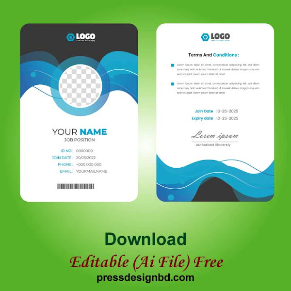 Free Editable ID Card Template in AI Format