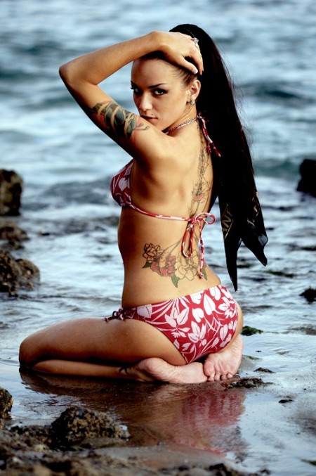 Sexy Tattoo Model - Lower Back Flower Tattoo Design Sexy Tattoo Model -tattoo design models