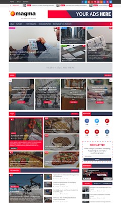 Free Download Template Blogger Magma Magazine Responsive