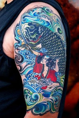 koi fish tattoo on sleeve