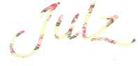 pink yellow and green text reading 'Julz'