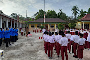 Antusiasnya Siswa SDN Lubuk Kemang Ikuti Upacara Bendera Dihari Pertama Sekolah