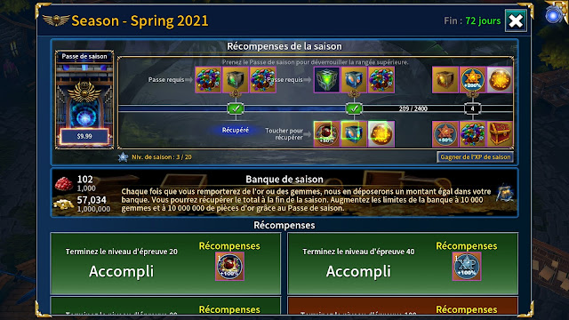 Saison du Printemps 2021 pour Eternium