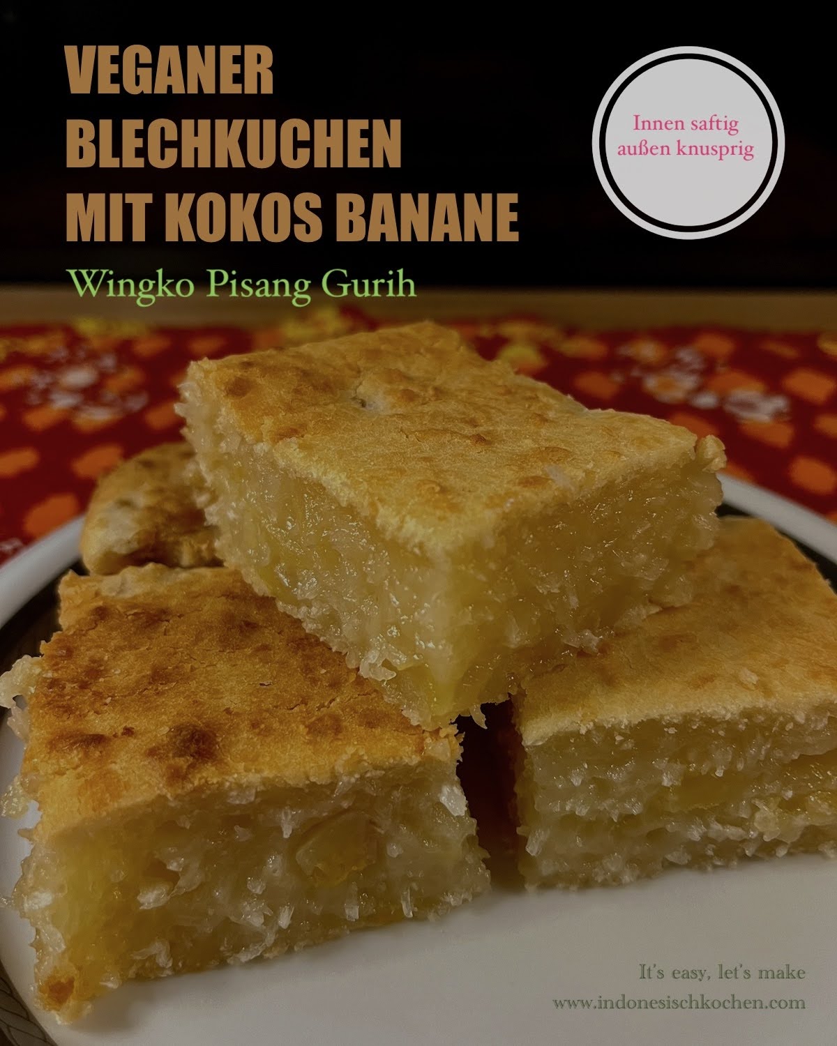 Veganer Blechkuchen mit Kokos und Bananen