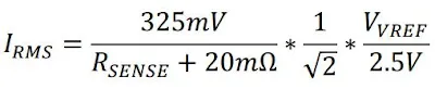 TMC2209 Irms current calculation formula