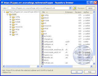 vista del navegador del repositorio de TortoiseSVN