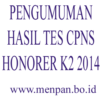 Pengumuman Hasil Tes CPNS Honorer K2 2014