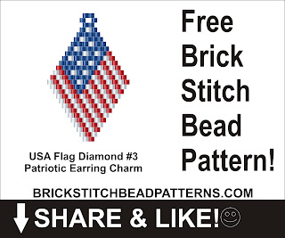 Free patriotic brick stitch seed bead pattern printable pdf.