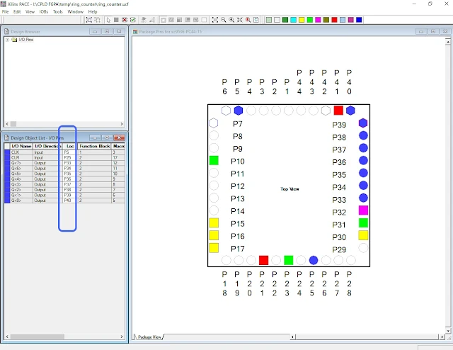 XC9536 CPLD Ring Counter Example Using VHDL